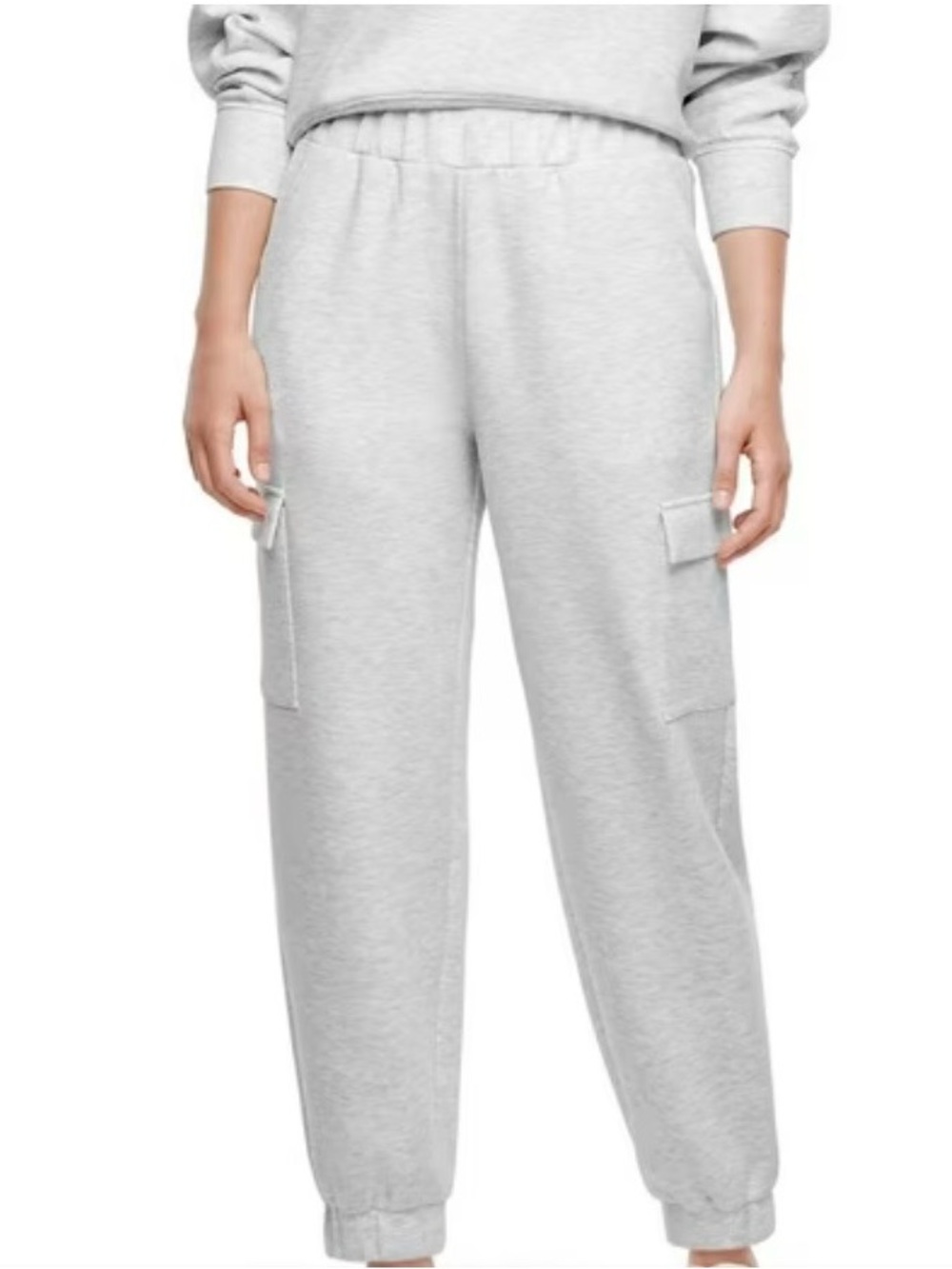 Express Cargo Light Grey High Rise Elastic Waist Joggers size XL